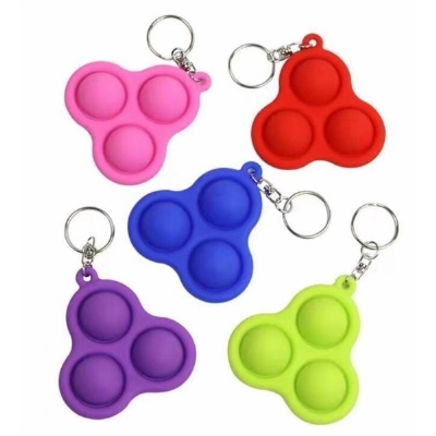 Foldable Push Pop Bubble Silicone Keychain