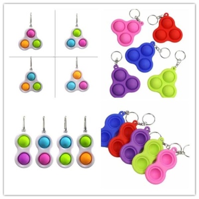 Foldable Push Pop Bubble Silicone Keychain