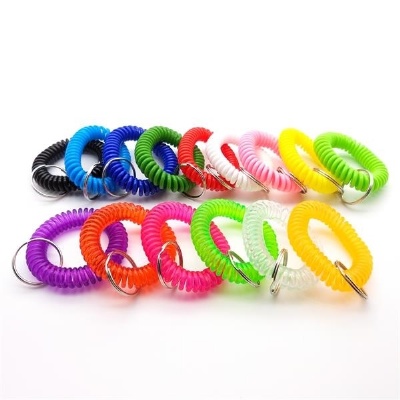 Colored Stretchable Spring Coil Spiral Key Chain
